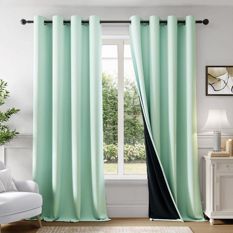 green black blackout curtain